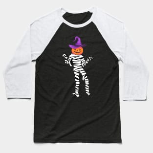 Mummy with pumpkin face Baseball T-Shirt